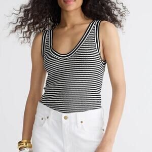 J. Crew Merino-Linen Blend Sweater-Tank in Stripe